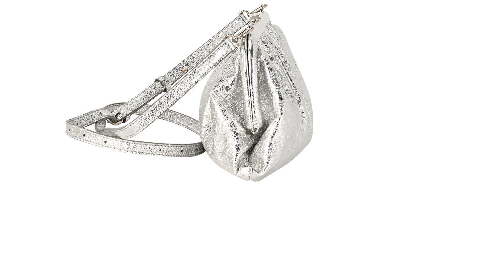 XL Cloud Clutch, &pound;350, Handbags, Silver, Leather, Side view